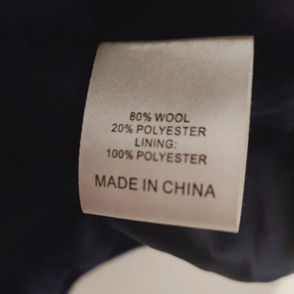 Sinclaire 10 Wool Pea Coat Trench Coat Double Brrasted Navy Blue Size 4 - Picture 6 of 6